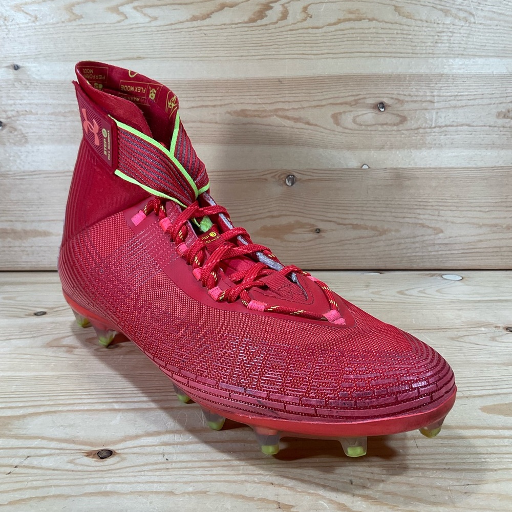 Under Armour Highlight MC Football Cleats Men's 13 Red High Top 3023716 600